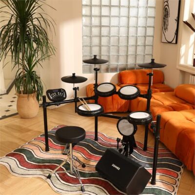 Donner DED-400 Professional Electronic Drum Set Kit with Drum Throne/Drumsticks/Headphones/Audio Cable