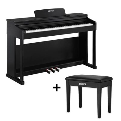Donner DDP-100 Fully Weighted Digital Piano - Black / Piano + Black Bench