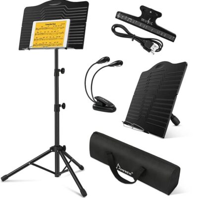 Donner DMS-1 Sheet Music Stand Folding Travel Metal Music Stand With Carrying Bag