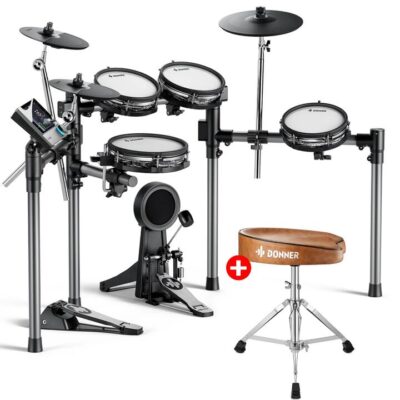 Donner Beat Electronic Drum Set - Drum + Brown Throne