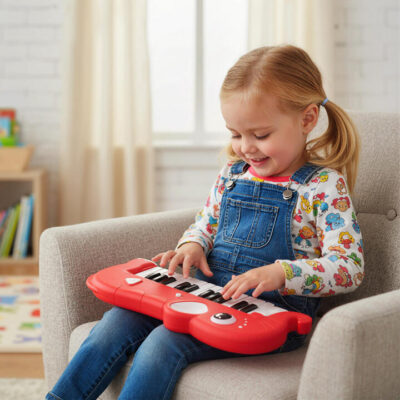 Kids Piano Keyboard Elephant Shape Toy Digital Piano-Red