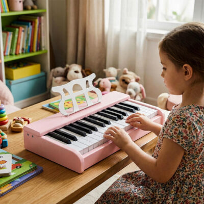 30 Keys Mini Digital Piano with Removable Music Stand for Boys and Girls-Pink